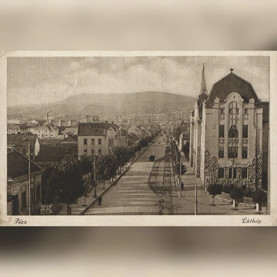 A pécsi Szabadság (akkor: Ferenc József) utca 1926 körül