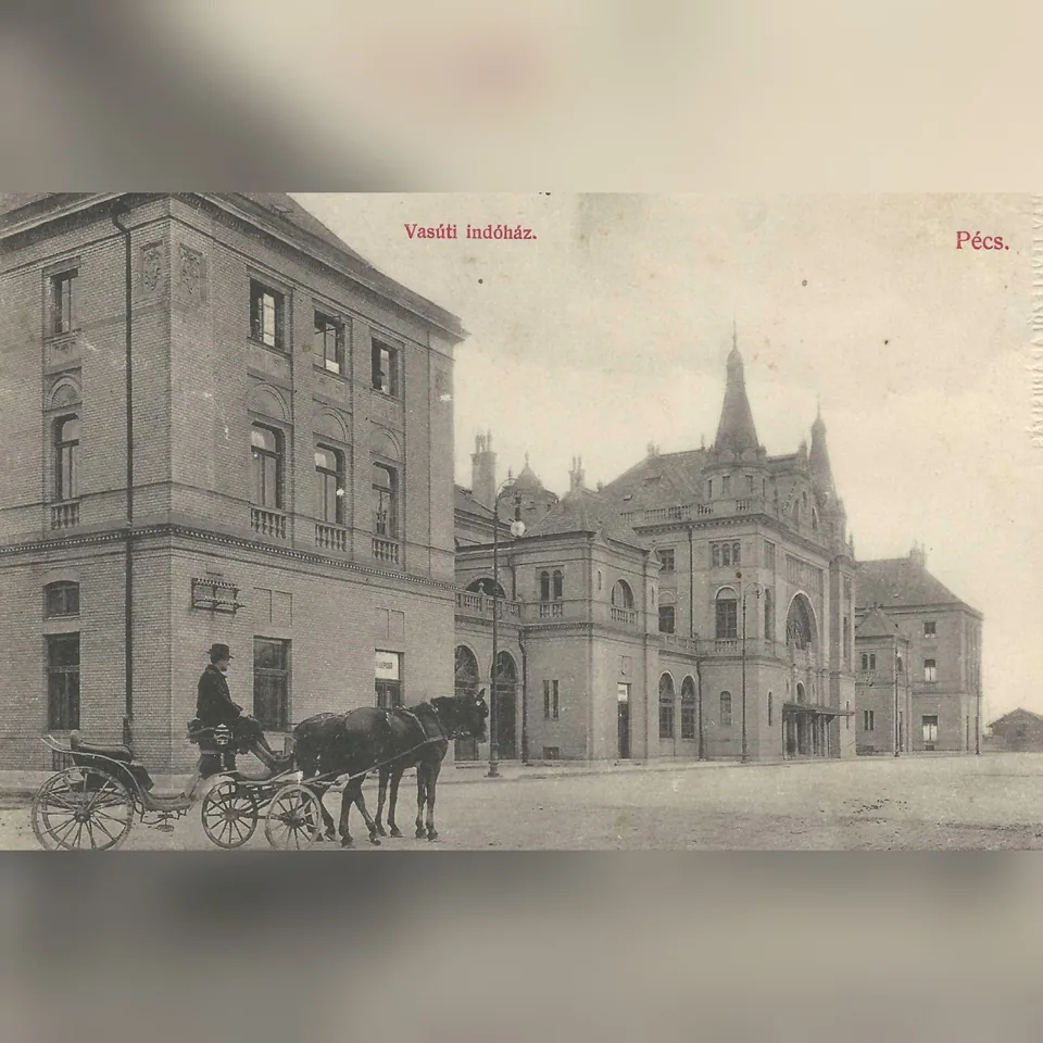 A pécsi vasútállomás épülete az első világháború előtti időszakban